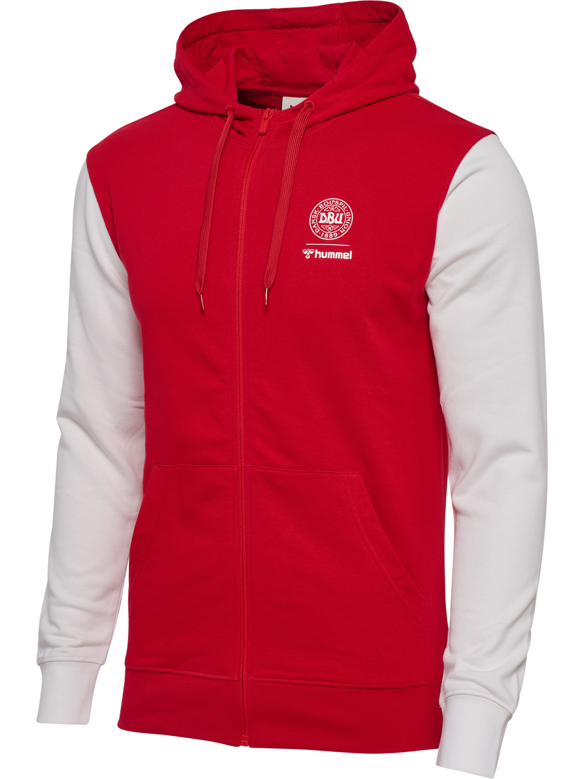 DBU 26 FAN RED-WHITE ZIP HOOD